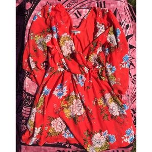 Red Floral Size Large Bailey Blue Dress